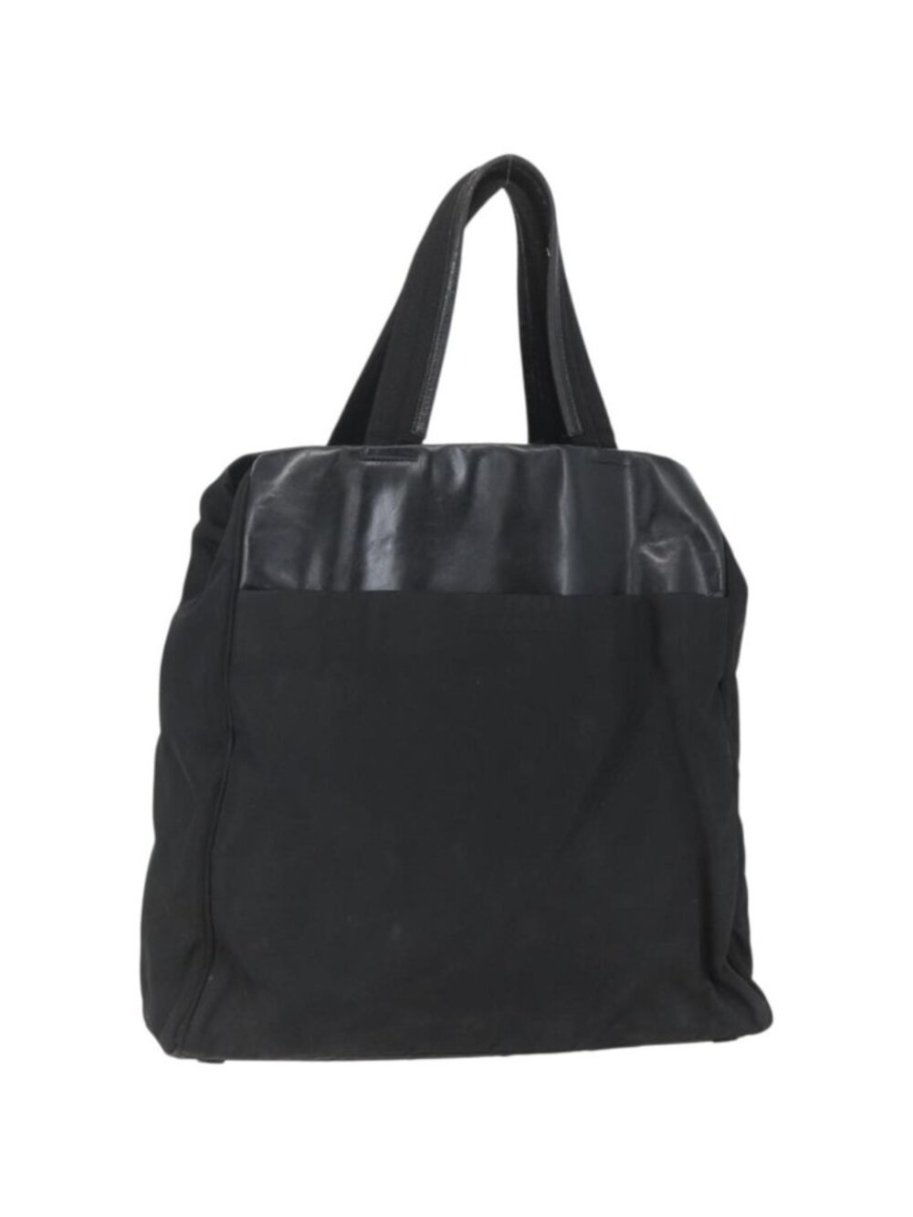 PRADA Tote Bag Nylon Leather Black
